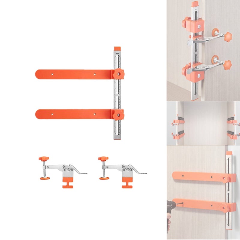 Drawer Slide Installation Jig Kit, Cabinet Hardware Jigs with Magnetic Arm Punch Locator, Precision Drawer Slide Jig Kit for Cabinets, Drawers, Desks, Adjustable Precision Cabinet Hardware Jig - Image 1